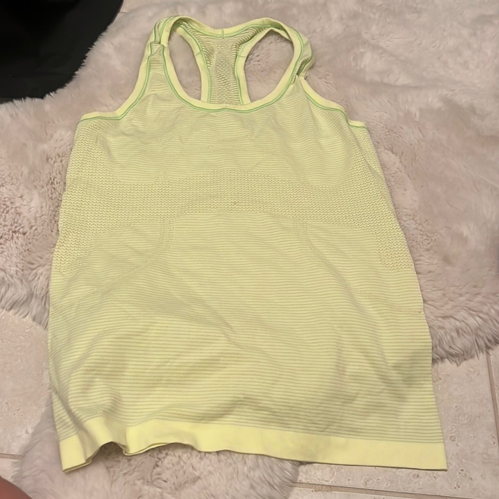 Neon yellow lululemon tanktop